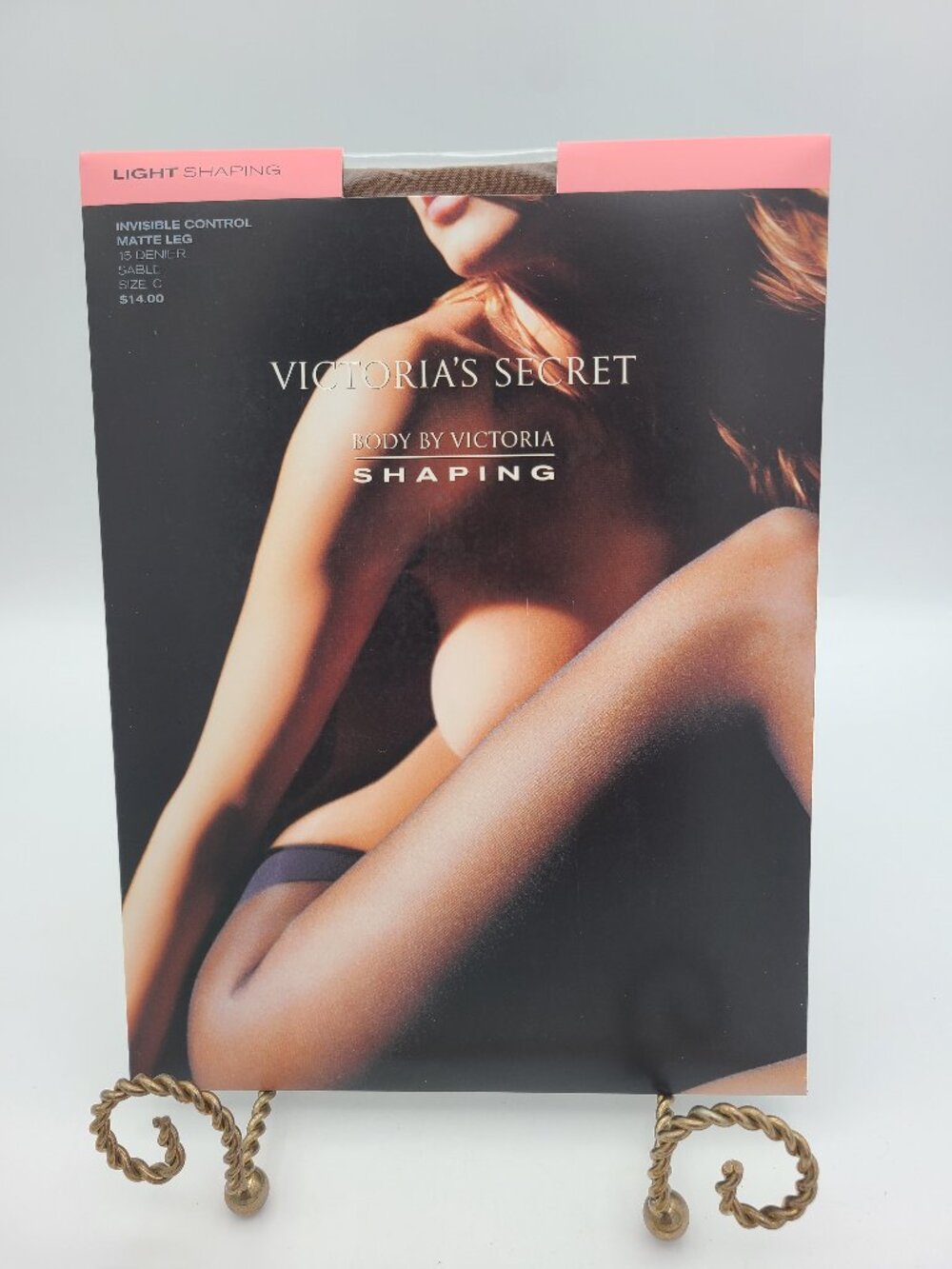 Vintage Victoria's Secret Body by Victoria Shaping Pantyhose Sable Size C NIP